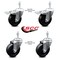 Service Caster 4 Inch Soft Rubber Wheel Swivel 3/8 Inch Stem Caster Total Lock Brake SCC, 2PK SCC-TSTTL20S414-SRS-381615-2-S-2 - alternate 6